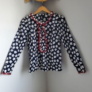 J.Crew Floral Print Button-Down Blouse Top.